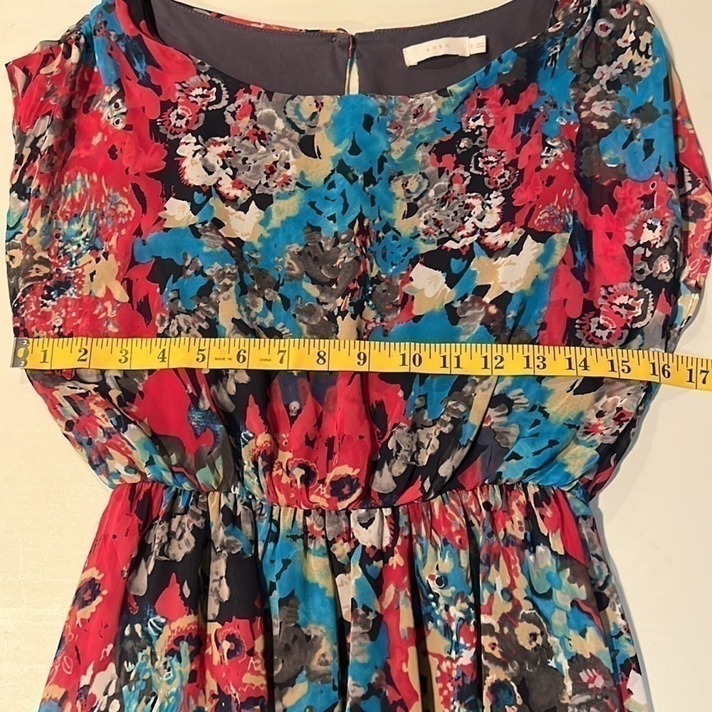 Lush Floral Sleeveless High Low Dress, Size S - Picture 10 of 11